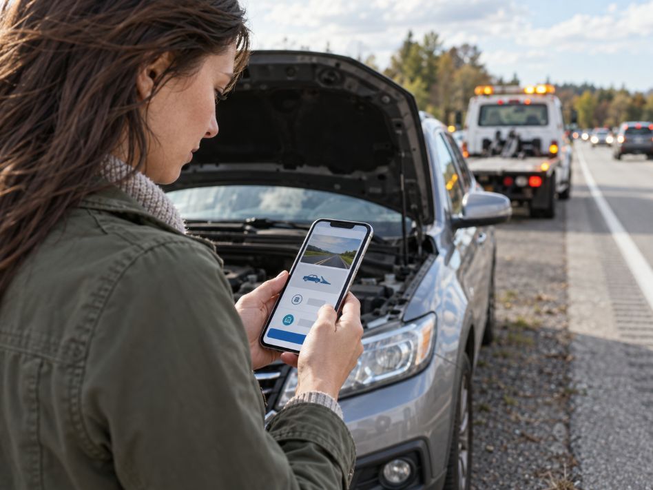using a smartphone to view a mobile-friendly local emergency service
